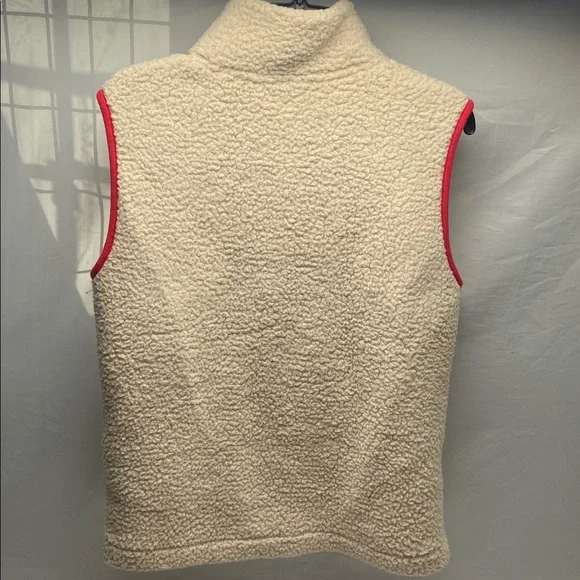 PINK Victoria's Secret Cream Sherpa Vest with Pink Trim - Picture 3 of 3